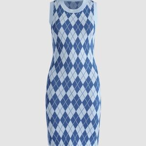 Cider Blue Argyle Sleeveless Dress